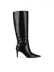 Nine West Kozaki WFA3425-1 Czarny. Czarne kozaki damskie Nine West, bez wzorów, z materiału, bez obcasa, na szpilce, bez zapięcia. Za 329.99 zł.