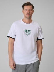 4F T-shirt regular z nadrukiem męski - biały 3XL. Białe t-shirty męskie 4F, m, bez wzorów, z bawełny, bez kołnierzyka, bez ramiączek. Za 79.99 zł.