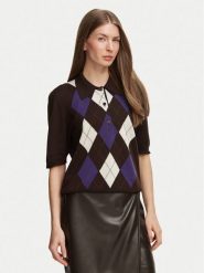 Luisa Spagnoli Sweter Marius 100472 Brązowy ciemny Regular Fit. Brązowe swetry nierozpinane damskie Luisa Spagnoli, m, bez wzorów, bez kołnierzyka, bez ramiączek. Za 1,309.00 zł.