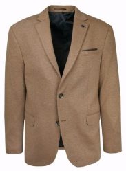 Marynarka, Beżowa, Karmelowa Casualowa, Taliowana, 2 Guziki, Dwa Rozcięcia, Slim -VICTORIO. Brązowe garnitury męskie Victorio, bez wzorów, z bawełny, eleganckie. Za 495.00 zł.