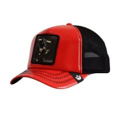 Czapka z daszkiem Goorin Bros. Pamplona Raging Trucker 101-1583-RED. Czerwone czapki damskie Goorin Bros, bez wzorów. Za 199.00 zł.