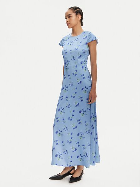 HUGO Sukienka wieczorowa Kamela 50530483 Niebieski Regular Fit. Niebieskie sukienki damskie Hugo, bez wzorów, z syntetyku, wizytowe, bez kołnierzyka, bez ramiączek. Za 599.99 zł.