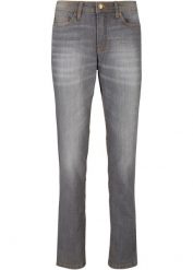 Dżinsy Mom mid waist, komfort-stretch. Szare jeansy damskie bonprix, bez wzorów, z jeansu. Za 97.99 zł.