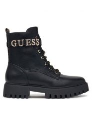 Guess Trapery FLFFIC ELE10 Czarny. Czarne trapery damskie Guess, ze skóry, bez zapięcia. Za 634.99 zł.