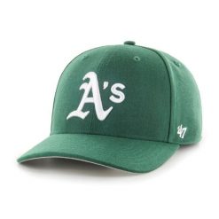 Brand `47 czapka z daszkiem Oakland Athletics Dark Green Cold Zone zielony OSFM. Zielone czapki damskie 47 Brand, bez wzorów. Za 139.00 zł.