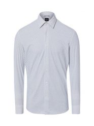 BOSS koszula biznesowa Mężczyźni Slim Fit Sztuczne włókno biały, 43. Białe koszule męskie Boss, m, bez wzorów, z syntetyku, biznesowe, bez kołnierzyka, bez ramiączek. Za 549.95 zł.