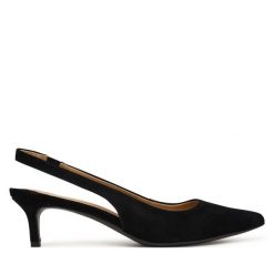 Szpilki LAUREN RALPH LAUREN. Czarne szpilki damskie Lauren Ralph Lauren, bez wzorów, bez obcasa, na szpilce, bez zapięcia. Za 689.99 zł.