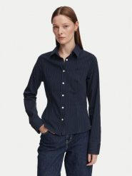 Guess Jeans Koszula W6YH11 W2835 Granatowy Slim Fit. Niebieskie koszule damskie Guess Jeans, xxl, z aplikacjami, z bawełny, bez kołnierzyka, bez ramiączek. Za 349.99 zł.