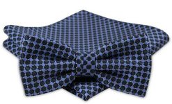 Modna Mucha Męska - Alties - Granat z Niebieskim. Niebieskie krawaty i muchy Alties, bez wzorów, eleganckie. Za 54.00 zł.