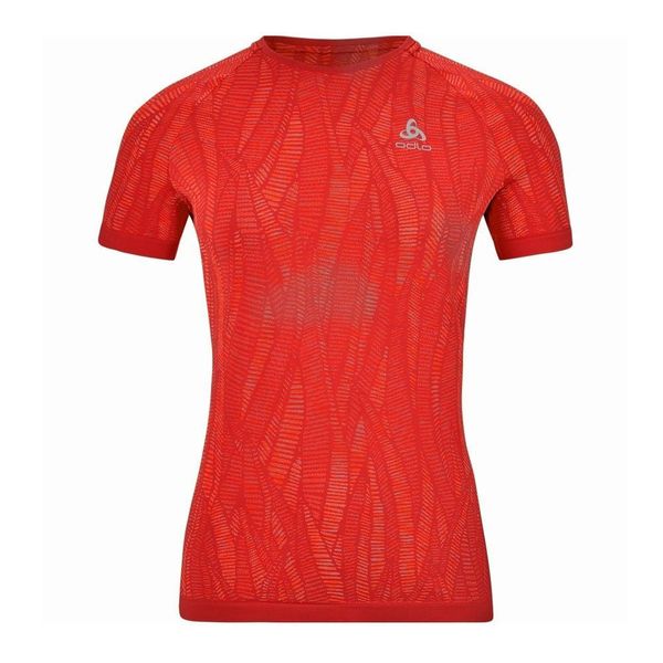 Koszulka do biegania damska Odlo T-shirt ZEROWEIGHT CERAMIC. Czerwone koszulki sportowe damskie ODLO, l, bez wzorów, bez ramiączek, do biegania. W wyprzedaży za 232.30 zł.