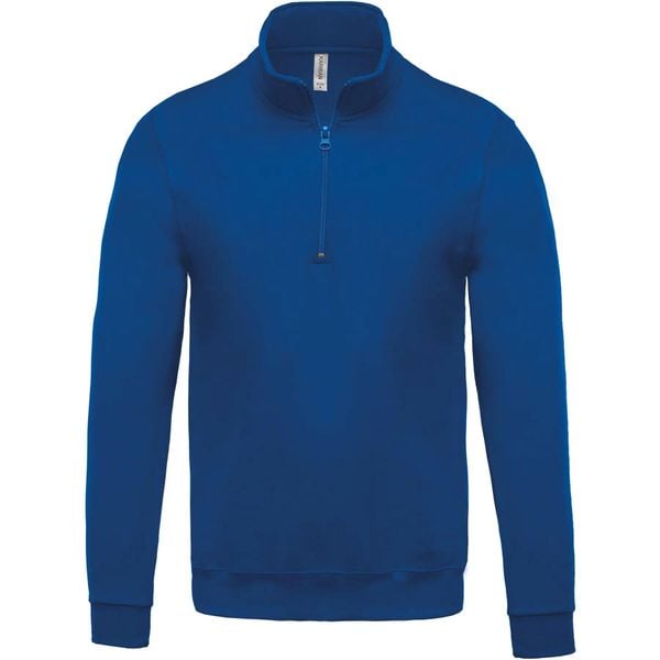 Bluza Kariban Col Zippé. Niebieskie bluzy damskie KARIBAN, m, bez wzorów, z bawełny, bez ramiączek, bez kaptura. Za 157.50 zł.