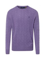 Polo Ralph Lauren sweter z dzianiny z zawartością kaszmiru Mężczyźni Wełna lila, XXL. Swetry męskie Polo Ralph Lauren, m, bez wzorów, z dzianiny, klasyczne, bez kołnierzyka, bez ramiączek. Za 1,199.95 zł.