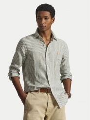 Polo Ralph Lauren Koszula 710B15594001 Zielony jasny Custom Fit. Zielone koszule męskie Polo Ralph Lauren, m, bez wzorów, ze lnu, bez kołnierzyka, bez ramiączek. Za 859.99 zł.