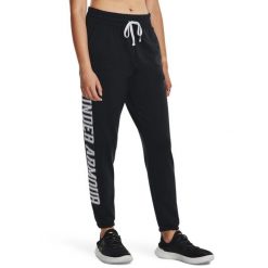 Spodnie dresowe damskie Under Armour Rival Terry Graphic Jogger. Czarne spodnie dresowe damskie Under Armour, bez wzorów, z dresówki, sportowe, na fitness i siłownię. Za 139.99 zł.