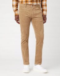 WRANGLER LARSTON MĘSKIE SPODNIE SZTRUKSOWE SZTRUKSY SZTRUKS LEAD GREY W18SA2M24. Szare spodnie materiałowe męskie Wrangler, bez wzorów, z materiału. Za 229.99 zł.