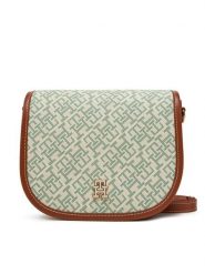 Tommy Hilfiger Torebka Th Monoplay Leather Saddle Bag AW0AW17414 Zielony. Zielone listonoszki damskie Tommy Hilfiger, bez wzorów, ze skóry, bez dodatków. Za 359.99 zł.
