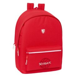 Plecak na laptopa i tableta z wyjściem USB Sevilla Fútbol Club Czerwony. Czerwone plecaki męskie MBRANDS, bez wzorów, z poliesteru. Za 180.25 zł.