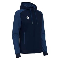 Damska bluza z kapturem full zip Macron Atlas. Niebieskie bluzy damskie Macron, bez wzorów, sportowe, bez ramiączek, z kapturem. Za 266.50 zł.
