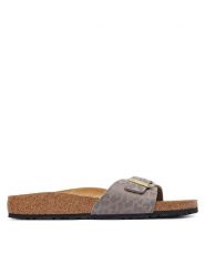 Birkenstock Klapki Madrid 1033186 Beżowy. Brązowe klapki damskie Birkenstock, bez wzorów, z syntetyku, bez obcasa, bez zapięcia. Za 399.99 zł.