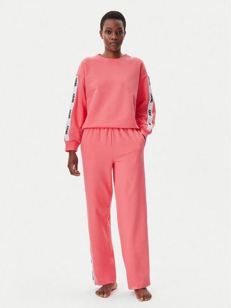 DKNY Piżama YI80040 Różowy Relaxed Fit. Czerwone piżamy damskie DKNY, bez wzorów, z syntetyku, bez ramiączek. Za 319.99 zł.
