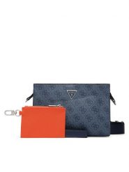 Guess Saszetka HMMILO P6157 Granatowy. Niebieskie saszetki i nerki męskie Guess, z aplikacjami, ze skóry. Za 364.99 zł.