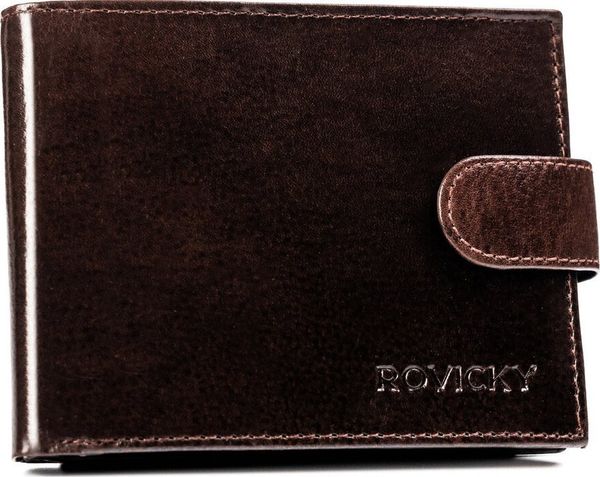 Rovicky Duży portfel męski ze skóry naturalnej zapinany na zatrzask - Rovicky NoSize. Portfele męskie ROVICKY, bez wzorów, ze skóry. Za 110.88 zł.