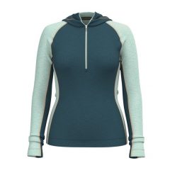 Bluza damska Smartwool Classic Thermal Merino Base Layer 1/2 Zip Hoodie Boxed. Zielone bluzy damskie Smartwool, na zimę, s, bez wzorów, sportowe, bez ramiączek, bez kaptura. Za 509.99 zł.
