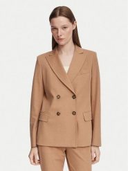 Weekend Max Mara Marynarka Colibri 2625916021 Brązowy Regular Fit. Brązowe marynarki i żakiety damskie Weekend Max Mara, bez wzorów, z bawełny, bez kołnierzyka, bez ramiączek. Za 1,339.00 zł.