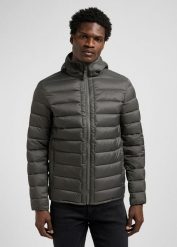 MESKA KURTKA LEE PUFFER JACKET STATIC GRAY 112371658. Szare kurtki męskie Lee, na zimę, m, bez wzorów, bez kaptura. Za 359.99 zł.