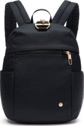 Pacsafe Plecak mini damski antykradzieżowy 8L Pacsafe Citysafe Econyl - czarna. Czarne plecaki damskie Pacsafe, bez wzorów. Za 699.99 zł.