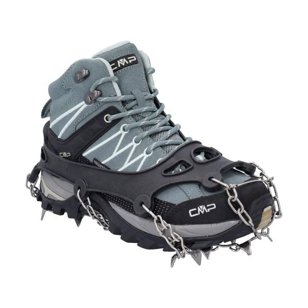 Raczki turystyczne CMP ICE SPIKED CRAMPONS. Czarne buty zimowe męskie CMP, bez wzorów, bez obcasa, bez zapięcia. Za 129.99 zł.
