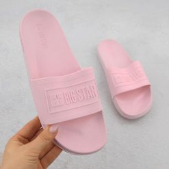Klapki damskie sportowe różowe Big Star OO274036. Czerwone klapki damskie BIG STAR, bez wzorów, z materiału, retro, bez obcasa, bez zapięcia. Za 79.99 zł.