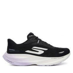 Buty do biegania Skechers. Czarne obuwie sportowe damskie Skechers, bez wzorów, bez zapięcia, do biegania. Za 529.99 zł.