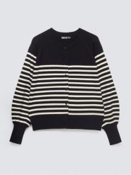 Kardigan damski w białe paski czarny Suzana 906. Czarne kardigany damskie BIG STAR, l, bez wzorów, z jeansu, biznesowe, bez kołnierzyka. Za 179.99 zł.