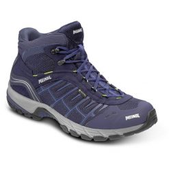 Buty turystyczne męskie Quebec Mid z membraną Gore - Tex. Niebieskie buty zimowe męskie MEINDL, bez wzorów, z gore-texu, bez obcasa, bez zapięcia. Za 999.00 zł.