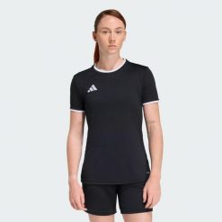 Koszulka Entrada26. Białe bluzki damskie Adidas, bez wzorów, sportowe, bez kołnierzyka, bez ramiączek. Za 79.95 zł.