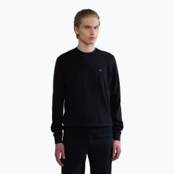 Sweter męski Napapijri Decatur 5. Czarne swetry męskie Napapijri, m, bez wzorów, bez kołnierzyka, bez ramiączek. Za 289.99 zł.