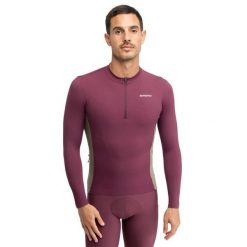 Męska koszulka rowerowa gravel z długim rękawem Kolarstwo Siroko GM3 Unbound. Czerwone bluzy męskie SIROKO, m, bez wzorów, z materiału, sportowe, bez ramiączek, bez kaptura. Za 252.00 zł.