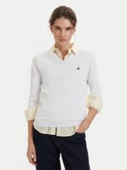 Beverly Hills Polo Club Sweter P-SS26W-M536563 Biały Regular Fit. Białe swetry nierozpinane damskie Beverly Hills Polo Club, l, bez wzorów, z bawełny, bez kołnierzyka, bez ramiączek. Za 269.99 zł.