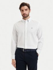 Tommy Hilfiger Koszula Poplin MW0MW43318 Biały Regular Fit. Białe koszule męskie Tommy Hilfiger, l, bez wzorów, z bawełny, bez kołnierzyka, bez ramiączek. Za 409.99 zł.