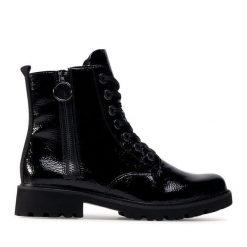 Trapery Remonte. Czarne trapery damskie Remonte, bez zapięcia. Za 309.99 zł.