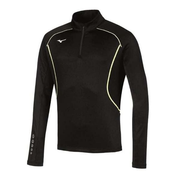 Bluza Premium Mizuno JPN warmer. Czarne bluzy męskie Mizuno, bez wzorów, sportowe, bez ramiączek, bez kaptura. W wyprzedaży za 201.15 zł.