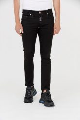 PHILIPP PLEIN Czarne męskie jeansy. Czarne jeansy męskie Philipp Plein, z jeansu. W wyprzedaży za 1,199.99 zł.