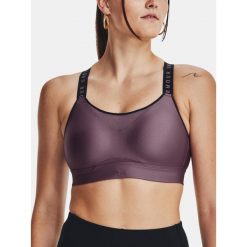 Biustonosz Treningowy Under Armour Sportowy. Fioletowe bielizna sportowa damska Under Armour, bez wzorów, bez zapięcia, na fitness i siłownię. Za 299.99 zł.