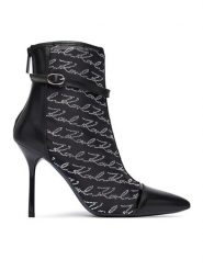 KARL LAGERFELD Botki Sarabande KL30976 Czarny. Czarne botki damskie KARL LAGERFELD, bez wzorów, ze skóry, bez obcasa, na szpilce, bez zapięcia. Za 1,099.00 zł.