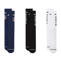 Skarpetki Unisex Dla Dorosłych Paris Saint Germain FC (zestaw 3 Sztuk). Niebieskie skarpetki damskie Nike, bez wzorów. Za 152.99 zł.