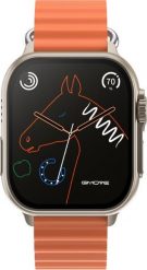 Smartwatch Rubicon RNCF17 Pomarańczowy (RNCF17). Brązowe zegarki smartwatch Rubicon, bez wzorów. Za 120.38 zł.