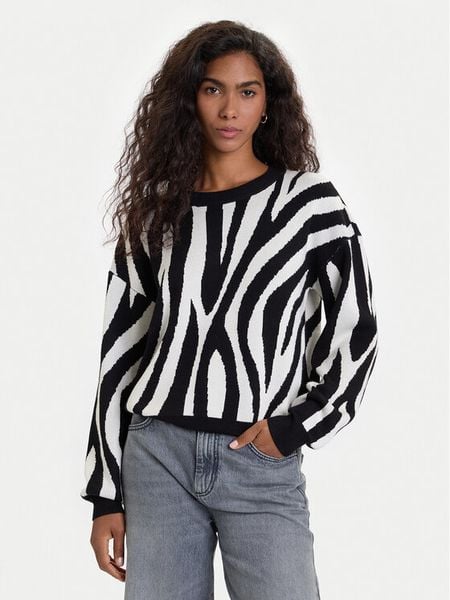 Vero Moda Sweter Siljeanimal 10330808 Biały Regular Fit. Białe swetry nierozpinane damskie Vero Moda, xl, bez wzorów, z wiskozy, bez kołnierzyka, bez ramiączek. Za 179.99 zł.