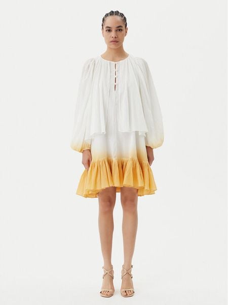 PINKO Sukienka letnia Inventi Abito 104949 A2G4 Écru Relaxed Fit. Sukienki damskie Pinko, na lato, bez wzorów, z bawełny, bez kołnierzyka, bez ramiączek. Za 669.99 zł.