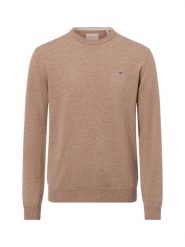 Gant wełniany sweter Mężczyźni Wełna beżowy, XXL. Brązowe swetry męskie GANT, m, bez wzorów, z wełny, bez kołnierzyka, bez ramiączek. Za 549.95 zł.